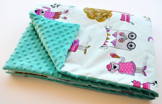 Koc PRZEDSZKOLAKA_MINKY BAWEŁNA _MISIE _100x135 MOJAMAJA