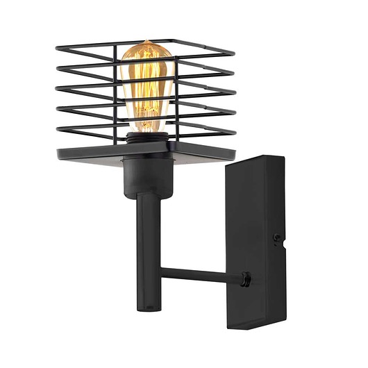 kinkiety Czarny kinkiet do sypialni w stylu industrialnym ANDULO LOFT