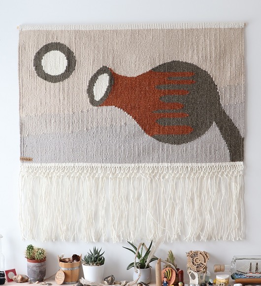 Ozdoby na ścianę Ręcznie tkany kilim  - wełniana makatka -  POCZĄTEK