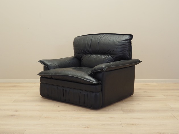 fotele Fotel skórzany, włoski design, lata 60, produkcja: Włochy
