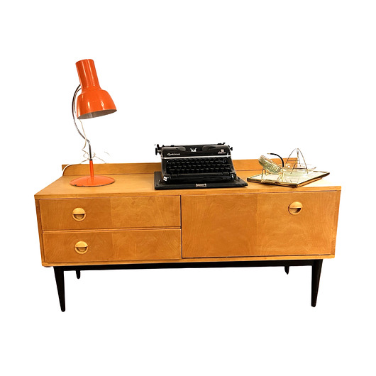 komody Niska komoda sideboard jesionowy, duński design, lata 70.