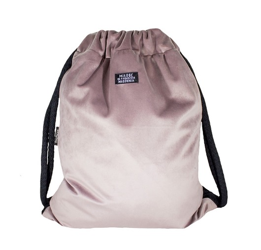 Welurowy worek plecak róż sacky bag