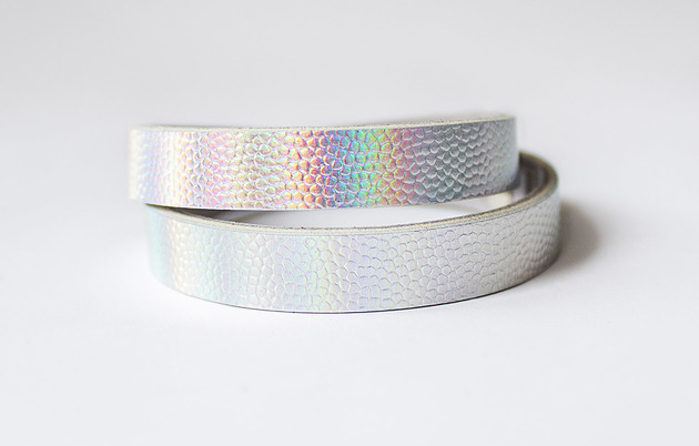 bransoletki skórzane Skórzana bransoletka Opalizująca BASIC (17 cm)