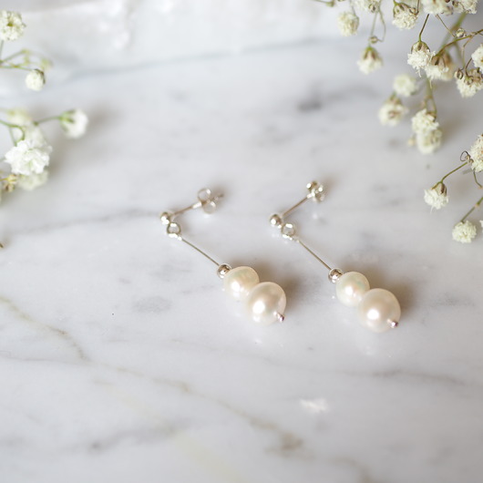 Kolczyki z perłami Her Srebrne MEIKA PEARLS