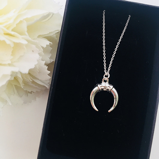 srebrne naszyjniki Naszyjnik księżyc, naszyjnik srebrny róg