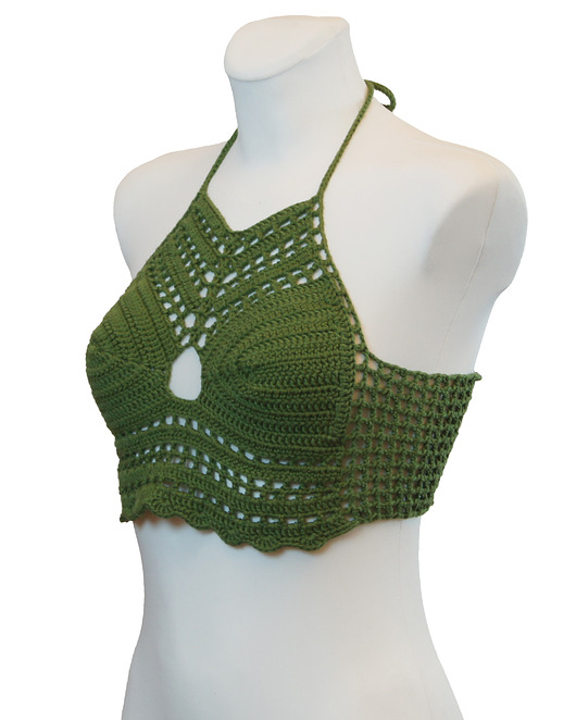 topy damskie Top / bralet na szydełku na lato ze 100 procent bawelny rozmiar M