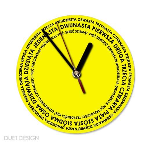 Zegar word blat duet design Duet design