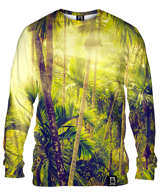 bluzy męskie Bluza Bez Kaptura Męska DR.CROW Tropical Forest