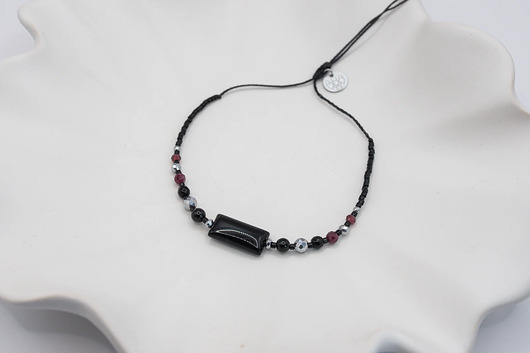 bransoletki z kamieni naturalnych Bransoletka Ochronna Onyks Granat Rubin