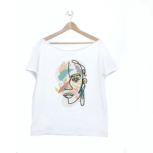 S-XXL Twarz Line art biały Oversize ONE MUG A DAY