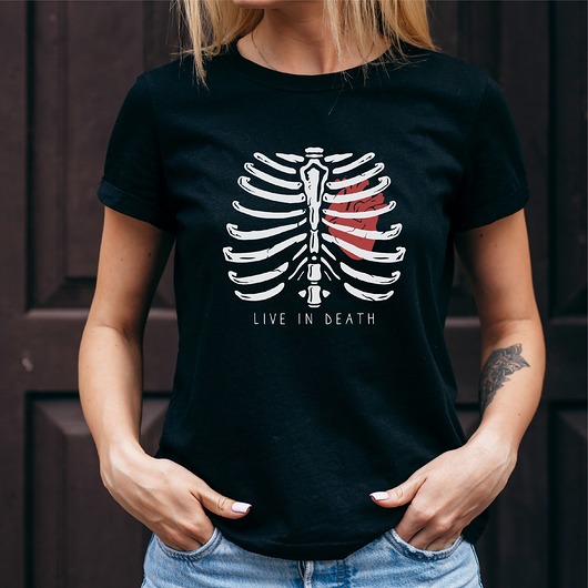 t-shirt damskie Koszulka damska organiczna Live in death