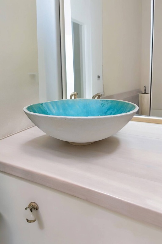 umywalki Błękitna Ręcznie Formowana Umywalka Ceramiczna