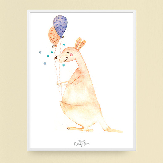 Plakat dziecięcy z kangurkiem- 20x30cm Merely Susan