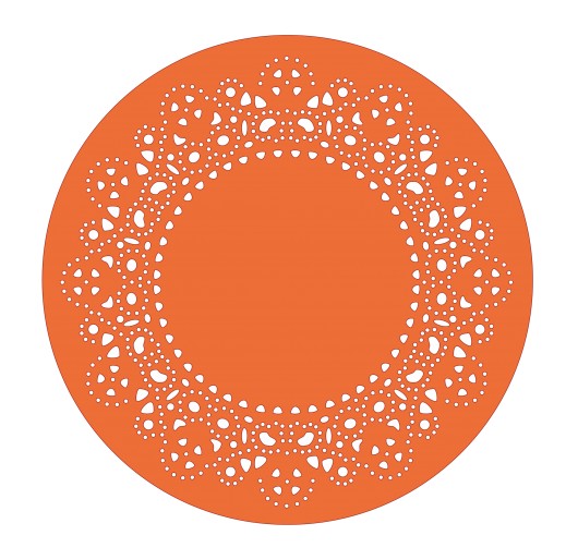 OrangeFeltLaceDoily felt label