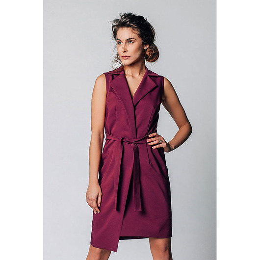 sukienki midi damskie Sukienka Szmijzerka bordowa