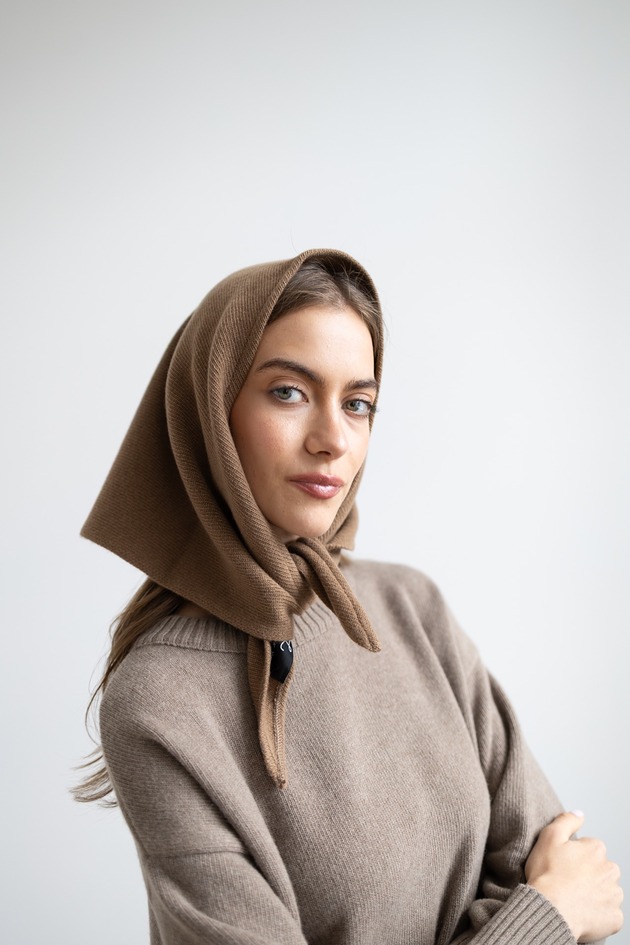 szale damskie Chusta Rowan orzechowa