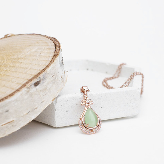 złote naszyjniki Naszyjnik 'Velvetina' - różowe srebro