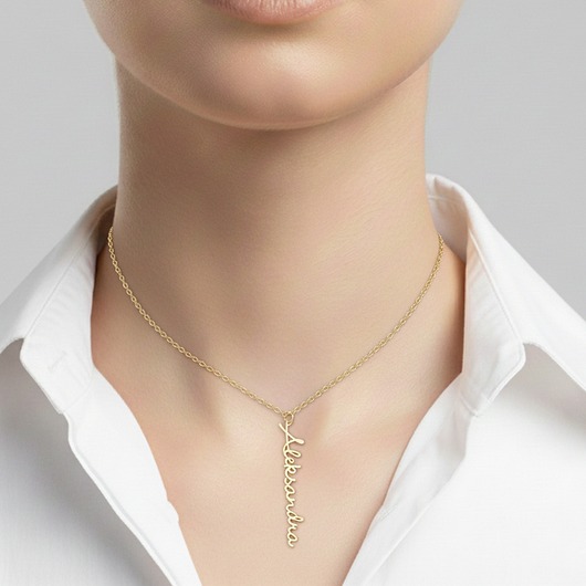 złote naszyjniki Złoty Naszyjniki z Imieniem dowolny napis imię