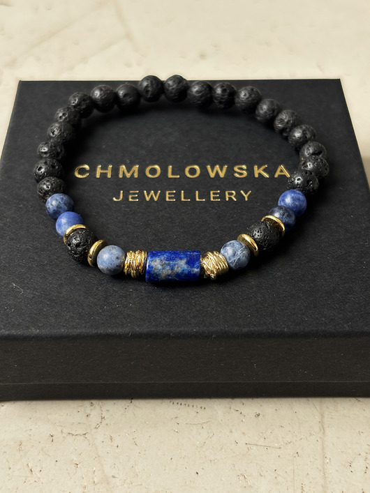 biżuteria męska Bransoletka męska Sodalit  i Lapis Lazuli