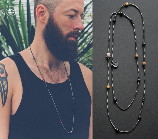 biżuteria męska Onyks . hematyt . naszyjnik z Buddą