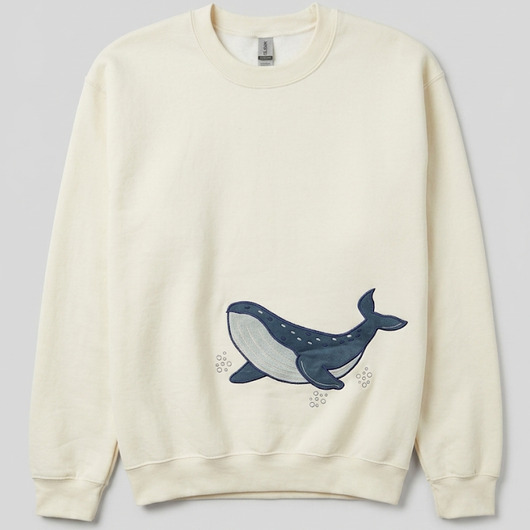 bluza bez kaptura damska Bluza Wieloryb