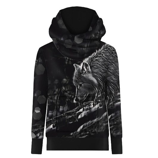 bluza z kapturem damska Bluza hydrofobowa UNISEX - WILK POLARNY