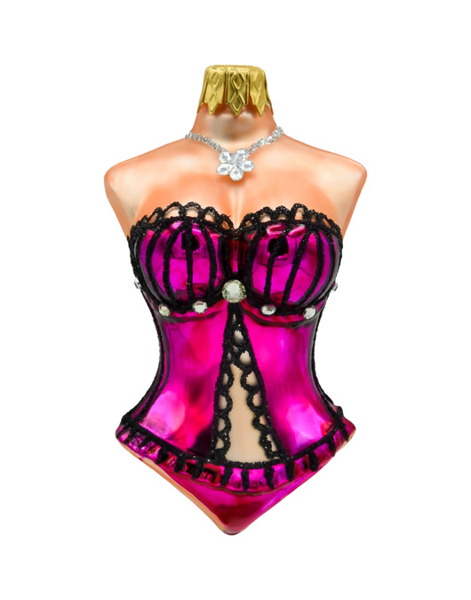 ozdoby choinkowe Bombka choinkowa: Gorset damski: różowy