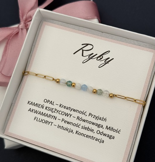 bransoletki z kamieni naturalnych Bransoletka Zodiak - Ryby