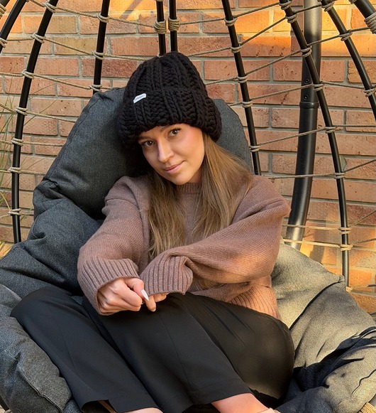 czapki damskie Gruba delikatna wełniana czapka beanie 100% wełna