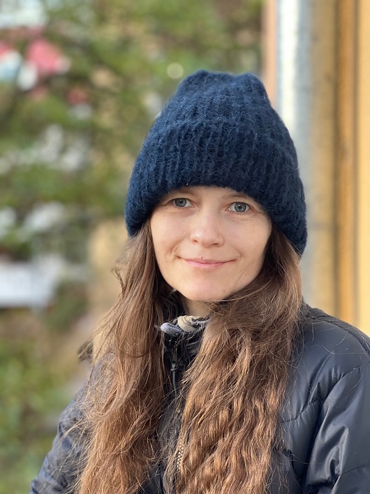 czapki damskie Jesienna czapka Dimma z alpaki i merynosa granat - ZAMÓWIENIE INDYWIDUALNE