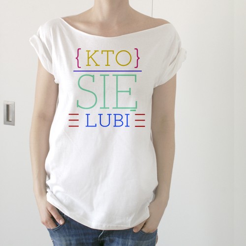 Kto się lubi Krótki biały Oversize ONE MUG A DAY