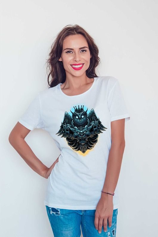 Koszulka organiczna z nadrukiem Sowa ART ORGANIC