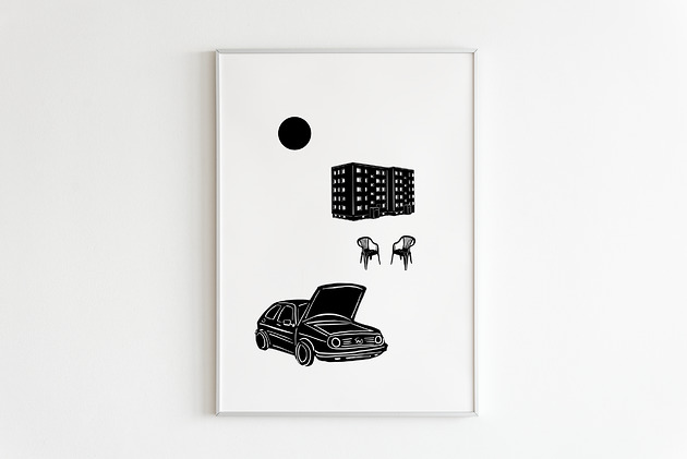 grafiki i ilustracje Plakat "Lepsze jutro2 " 50x70 cm  minimalizm streetart