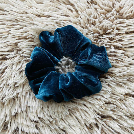 Aksamitka scrunchie Gumka do włosów Teal Nandi