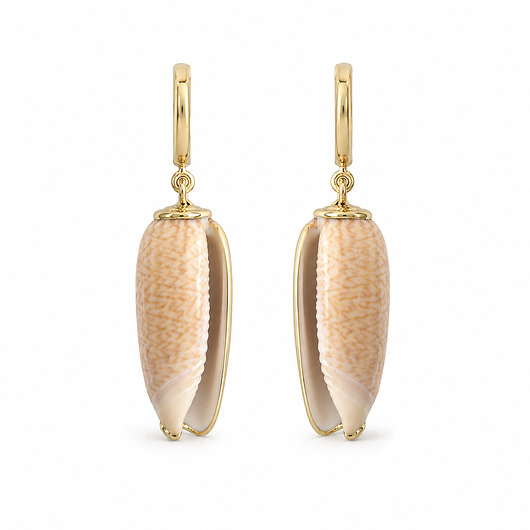 kolczyki pozłacane Kolczyki srebro złocone GOLDEN SAND SHELLS