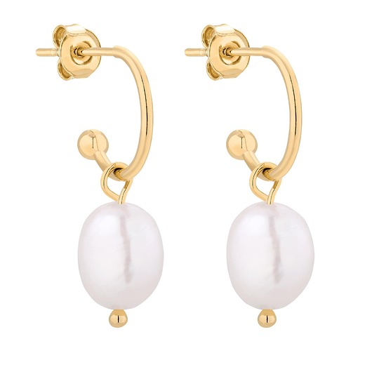 kolczyki pozłacane Złote kolczyki z naturalnymi perłami