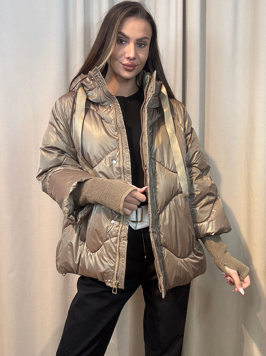 kurtki damskie Damska kurtka zimowa Latte