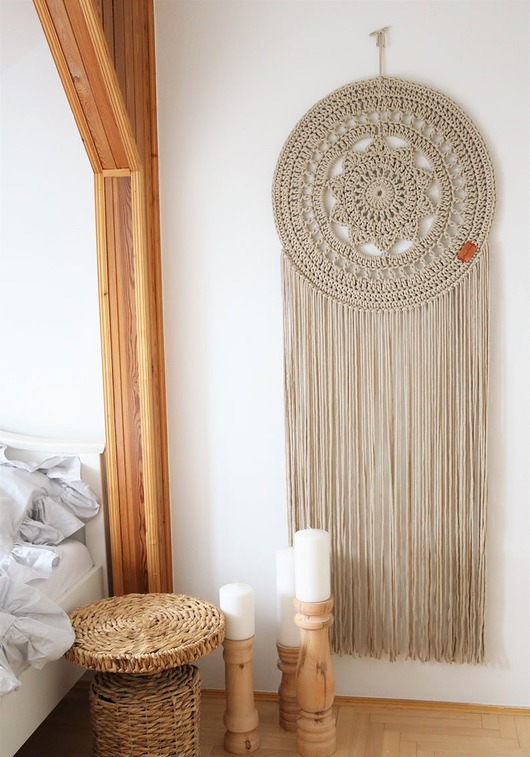 łapacze snów Nowoczesny Mandala Chunky Łapacz snów beż KOLORY