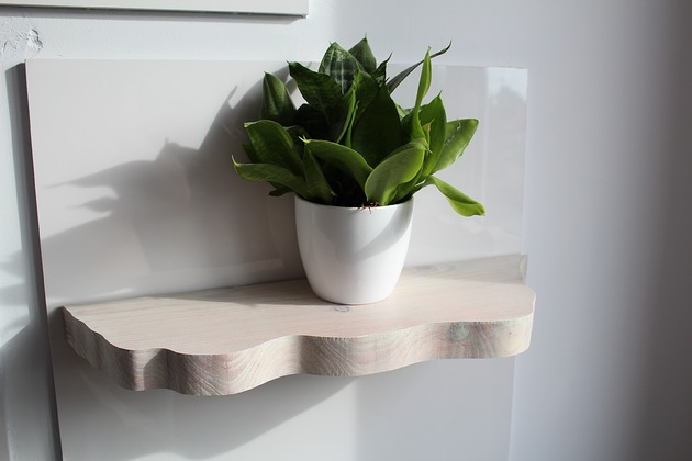 półki Półka ścienna z niewidocznym mocowaniem- bielona 58 cm