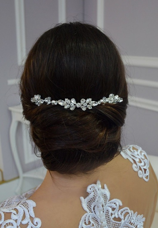 Ślubne ozdoby do włosów Ozdoba z cyrkoniami i perłami Swarovskiego Elvis