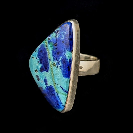 pierścionki srebrne Pierścionek geometric- chryzokola i azuryt