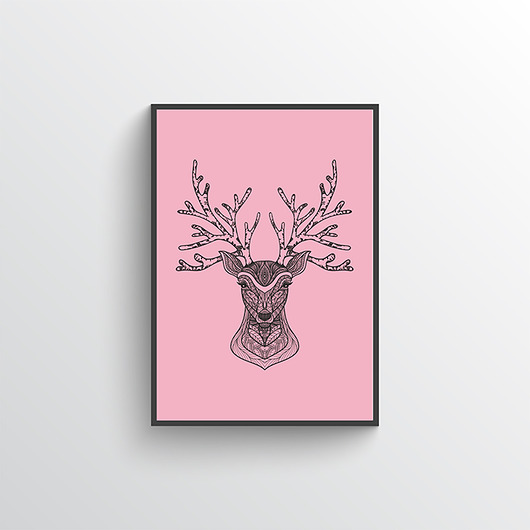 plakat. jeleń Love Life and Forest