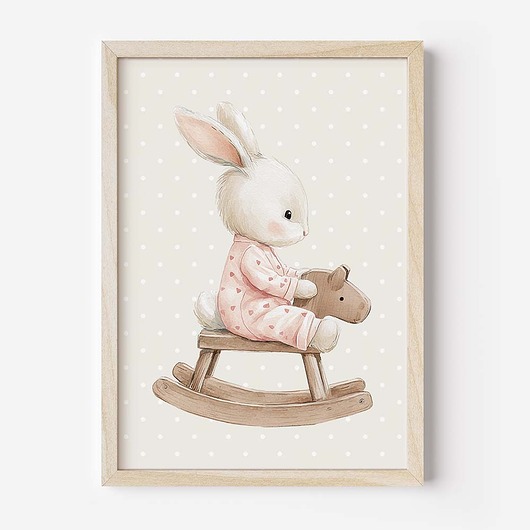 obrazy i plakaty do pokoju dziecięcego Plakat Na Ścianę Dla Dziewczynki Różowe króliczki nr. 4