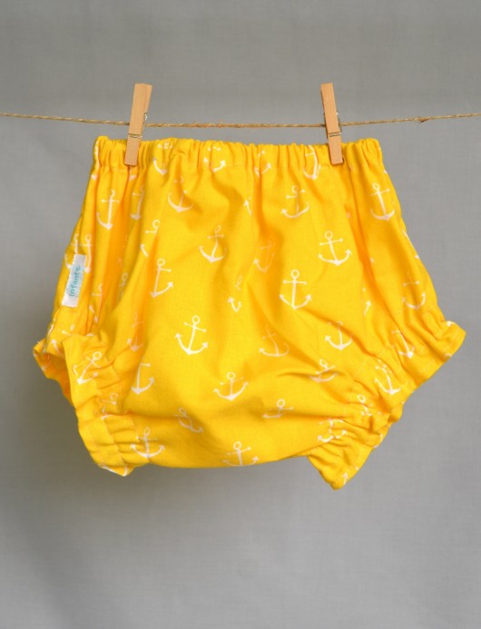 Pantalonki/bloomersy żółte w kotwice Infante
