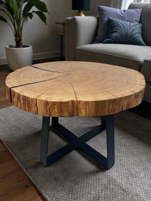 stoliki kawowe Dębowy stolik kawowy ręcznie robiony