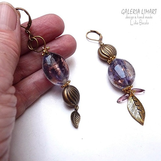 Kolczyki w stylu boho. Szkło weneckie.Handmade Galeria Limart