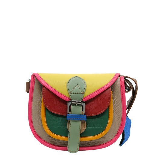 torby na ramię Torebka damska listonoszka skórzana regulowany pasek kolorowa OLIVKA