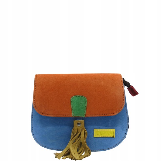 torby na ramię Torebka listonoszka zamszowa damska regulowany pasek kolorowa OLIVKA