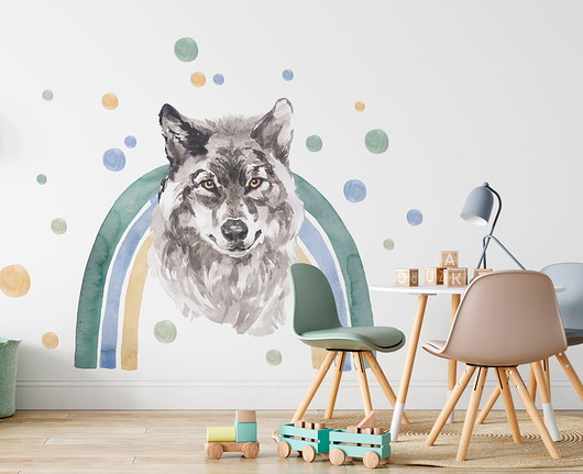 naklejki ścienne do pokoju dziecka Naklejki  FRIENDS WOLF