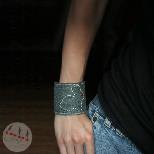 ::: CUFF RABBIT GReeN MELANGE ::: uniqo